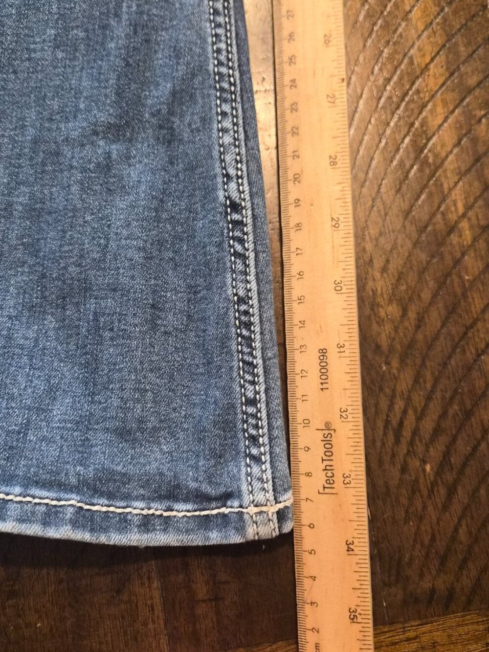 SHYANNE Womens Super Flare Jeans Bell Bottoms Mid Rise Blue Size 25 x 34 G710 - Picture 10 of 12